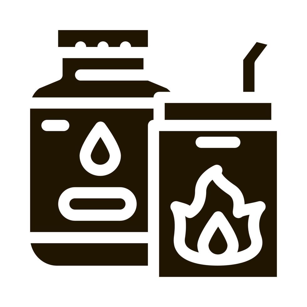 bbq liquid for fire icon Vector Glyph Illustration