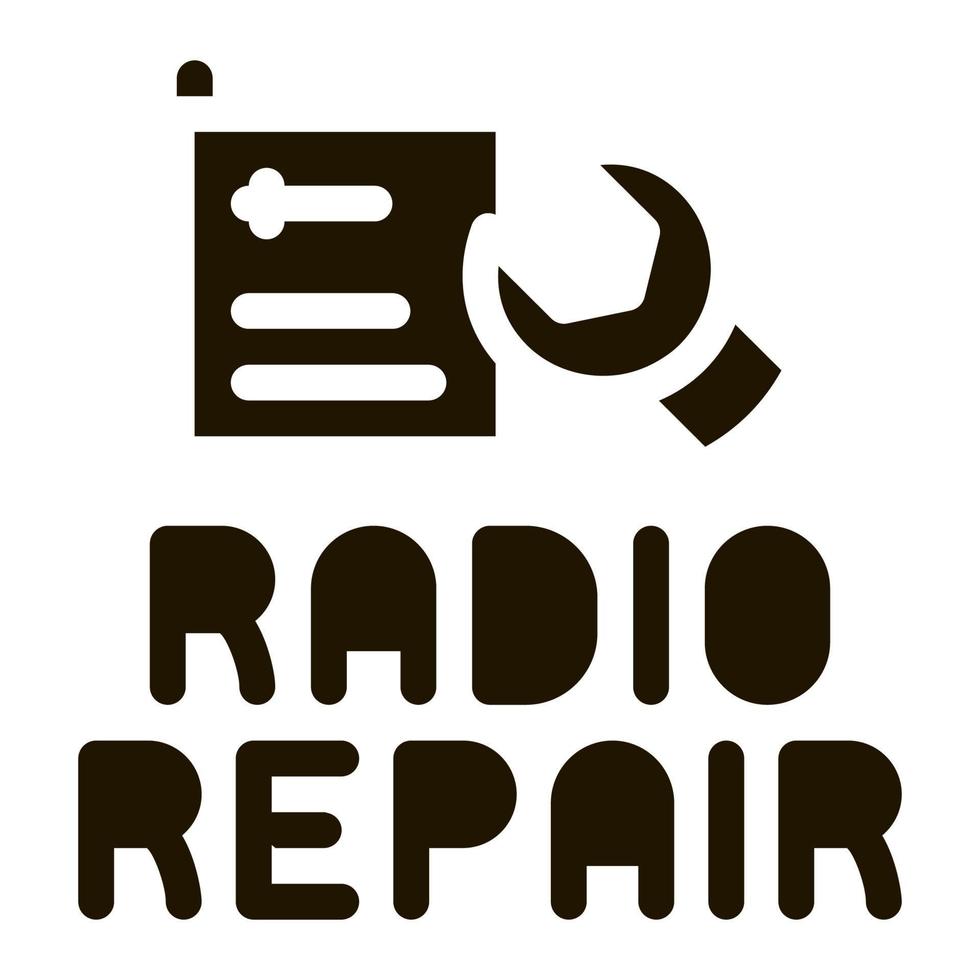 ilustración de glifo de vector de icono de reparación de radio