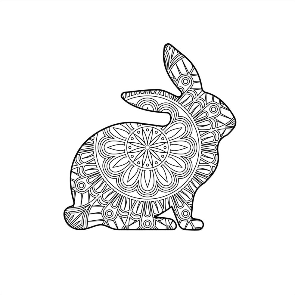 Vector cute rabbit coloring vector illustration design for kids and adults