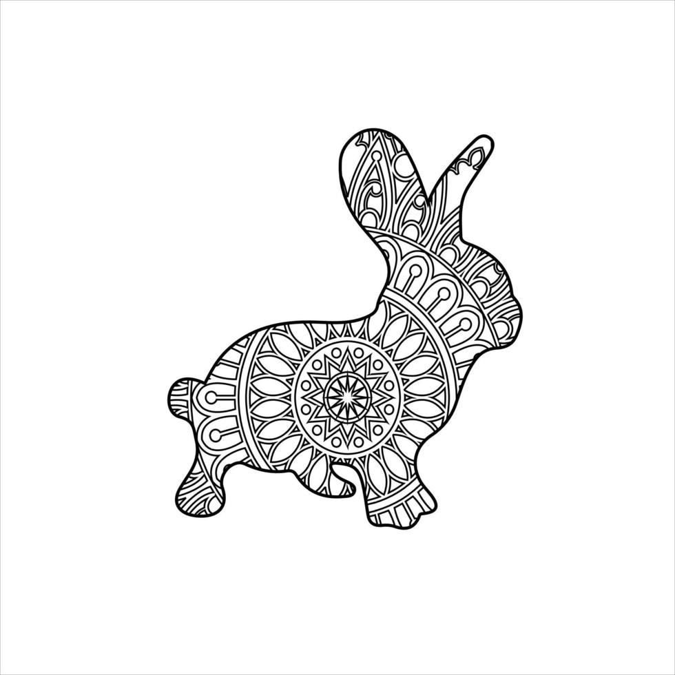 Vector cute rabbit coloring vector illustration design for kids and adults