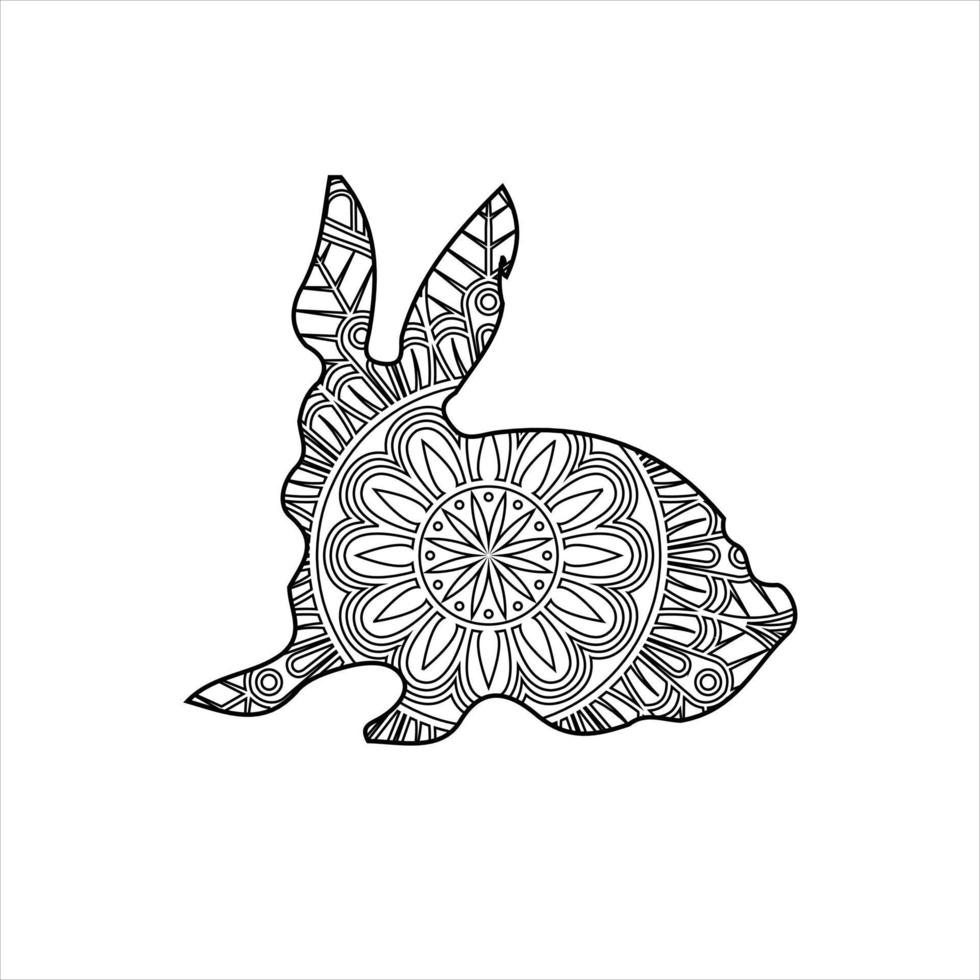 Vector cute rabbit coloring vector illustration design for kids and adults