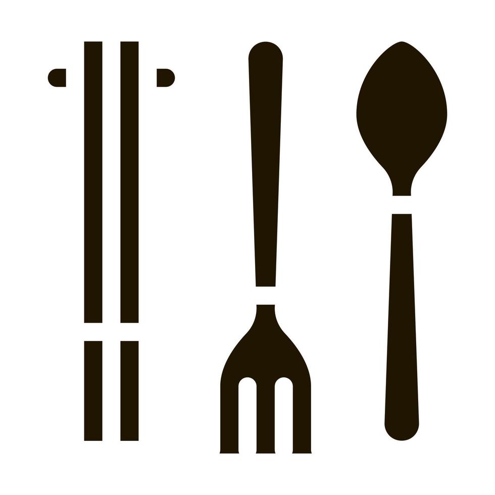 ilustración de glifo de vector de icono de utensilio de comida