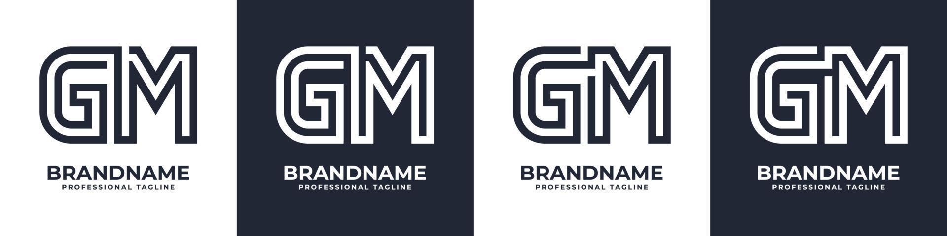 Letter GM or MG Global Technology Monogram Logo, suitable for any business with GM or MG initials. vector