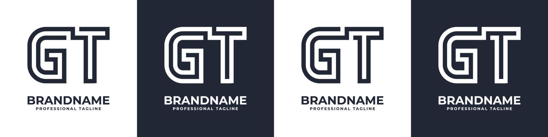 Letter GT or TG Global Technology Monogram Logo, suitable for any business with GT or TG initials. vector