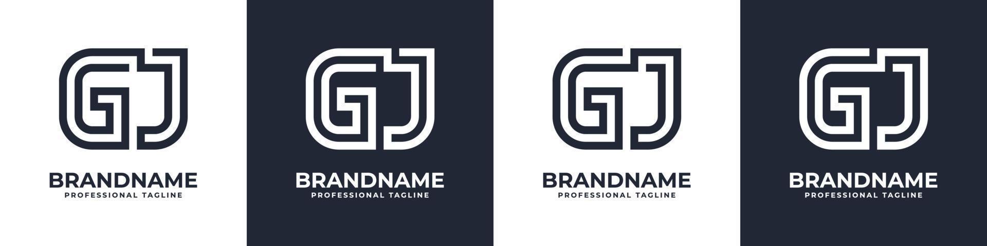 Letter GJ or JG Global Technology Monogram Logo, suitable for any business with GJ or JG initials. vector