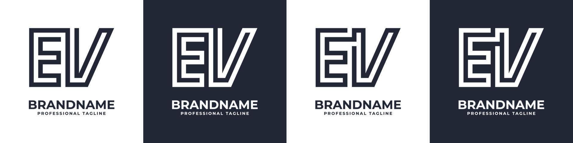 Letter EV or VE Global Technology Monogram Logo, suitable for any business with EV or VE initials. vector