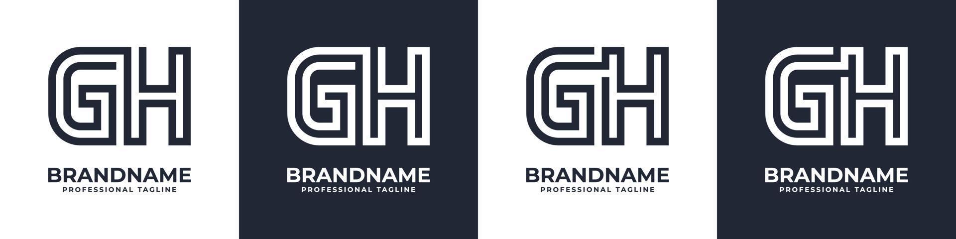 Letter GH or HG Global Technology Monogram Logo, suitable for any business with GH or HG initials. vector