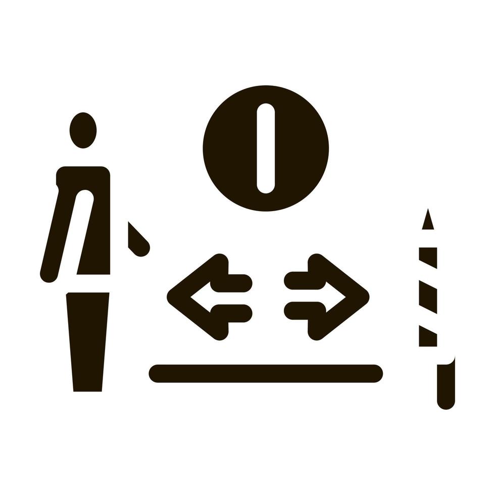 ilustración de glifo de vector de icono de distancia de seguridad de fuegos artificiales