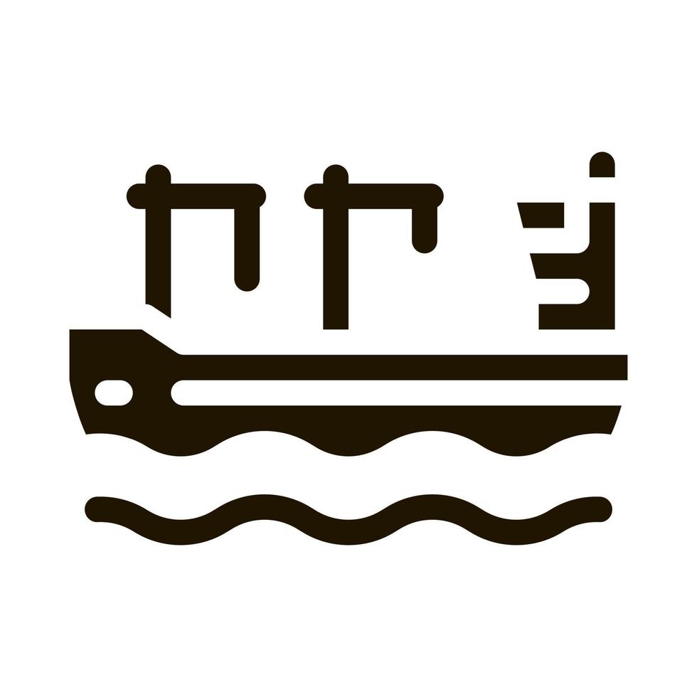grúa en barco icono vector glifo ilustración
