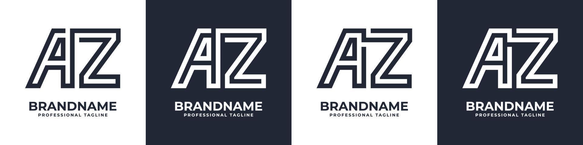 Letter AZ or ZA Global Technology Monogram Logo, suitable for any business with AZ or ZA initials. vector