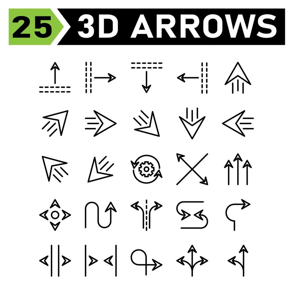 Arrows icon set include junction, sign, arrows, up, right, down, left, send, direction, up left, setting, gear, rotate, contradiction, opposite, divergence, multiple, move, navigated, path, different vector