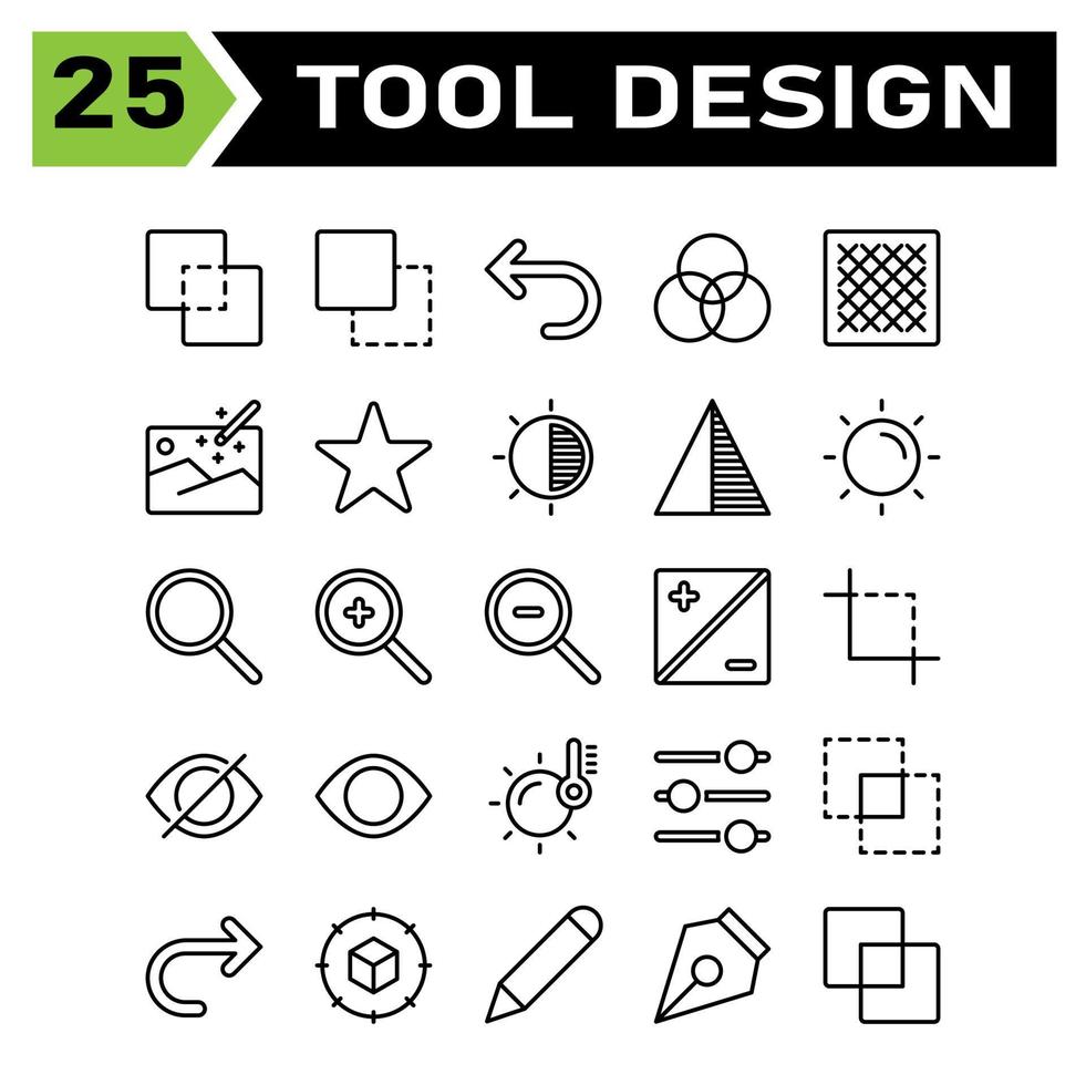 Internet of things icon set include combine, unite, edit, design, tool, exclude, undo, color, gradient, composition, editing, texture, image, picture, magic, improve, star, favorite, rate, contrast vector