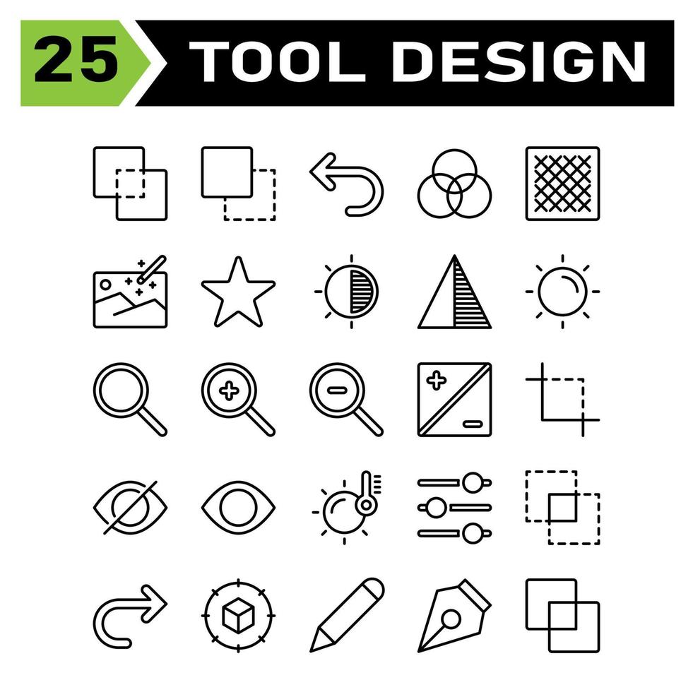 El conjunto de iconos de Internet de las cosas incluye combinar, unir, editar, diseñar, herramienta, excluir, deshacer, color, degradado, composición, edición, textura, imagen, magia, mejorar, estrella, favorito, tasa, contraste vector