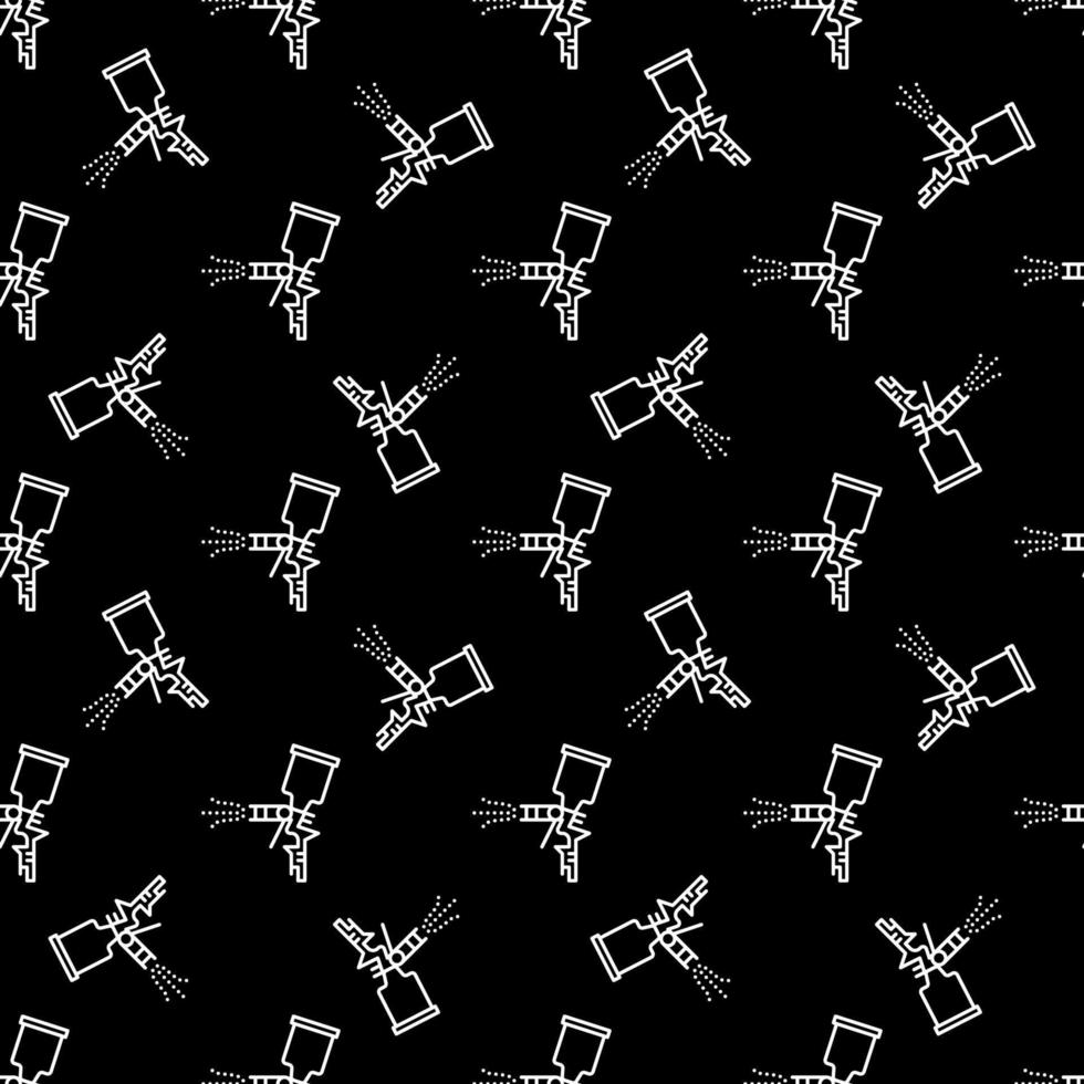 Automotive Paint background - seamless pattern with Paint Spray Gun outline icon vector