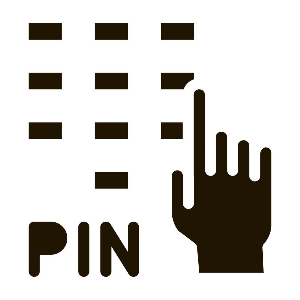 entre pin code icon Vector Glyph Illustration