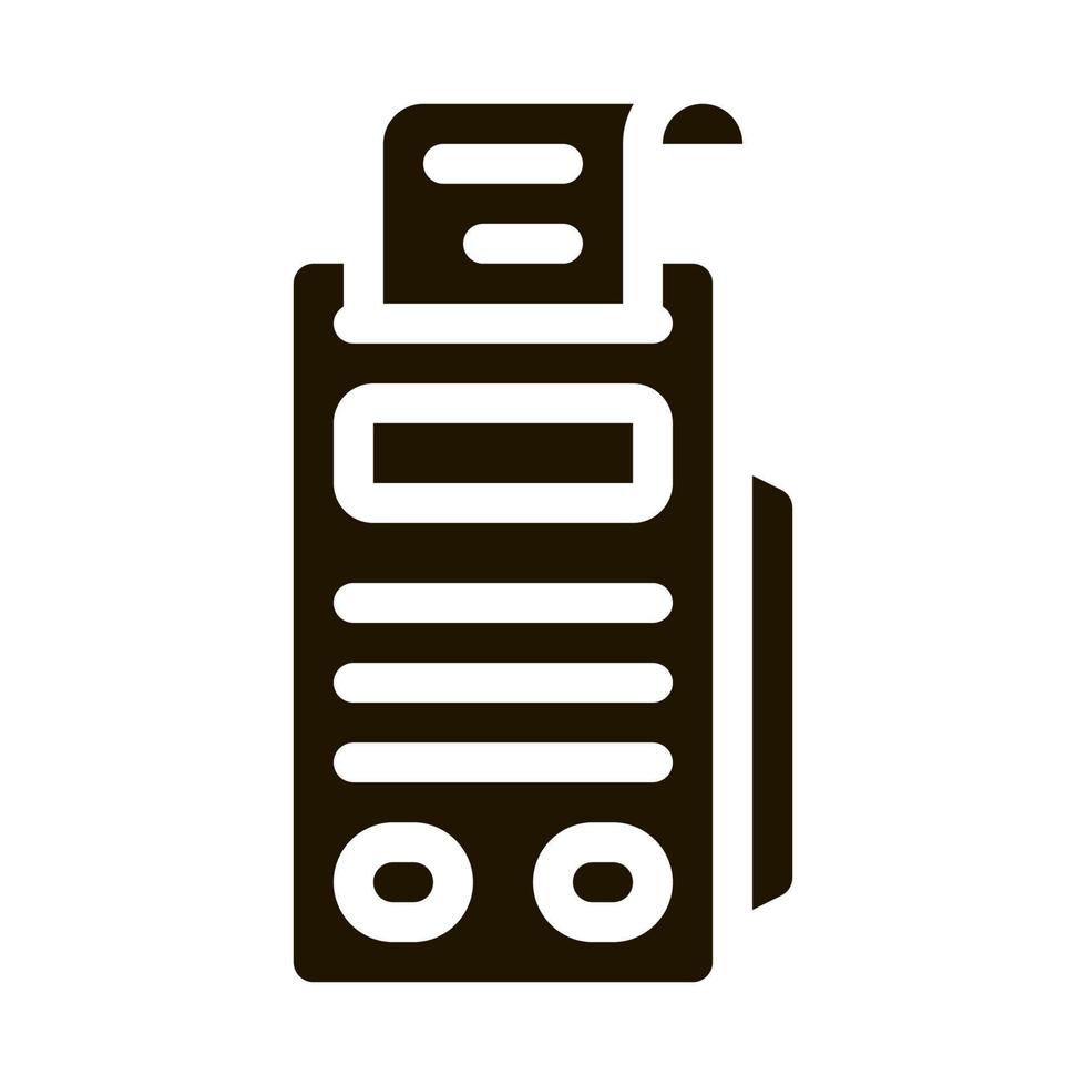 pos terminal print receipt icon Vector Glyph Illustration