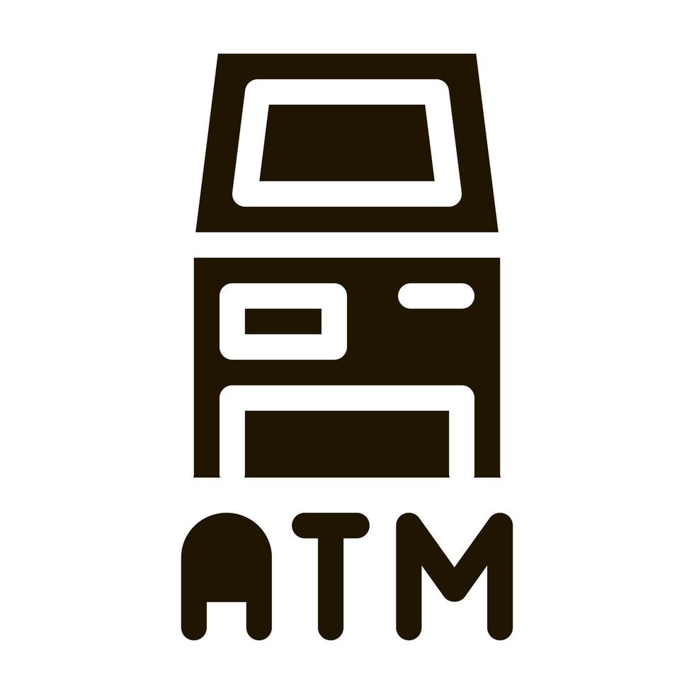 atm terminal icono vector glifo ilustración