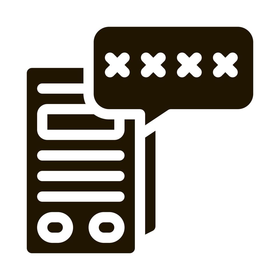 pos terminal pin code icon Vector Glyph Illustration