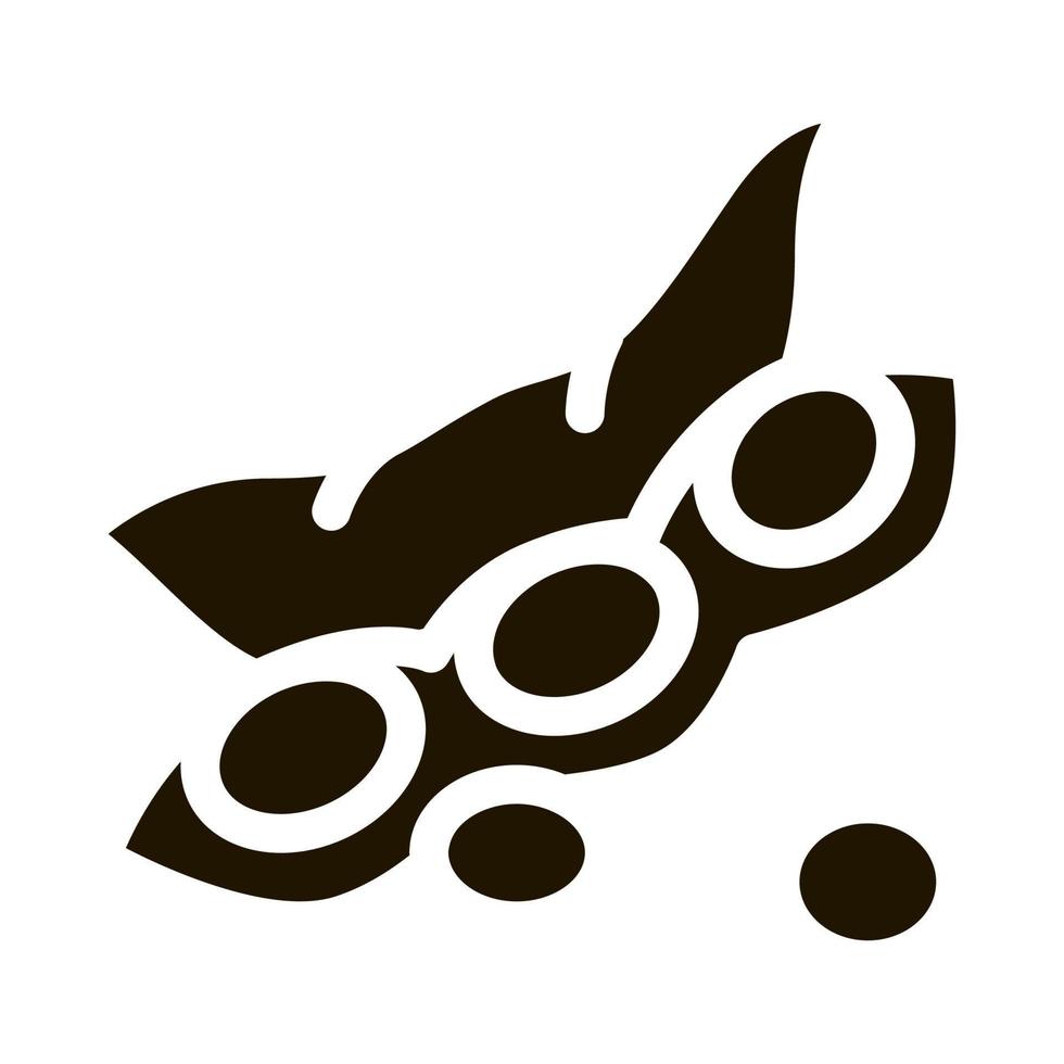 raw fresh soy bean icon Vector Glyph Illustration