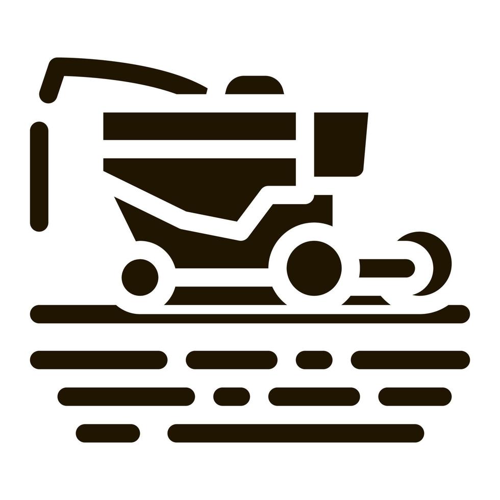 soy harvesting machine icon Vector Glyph Illustration