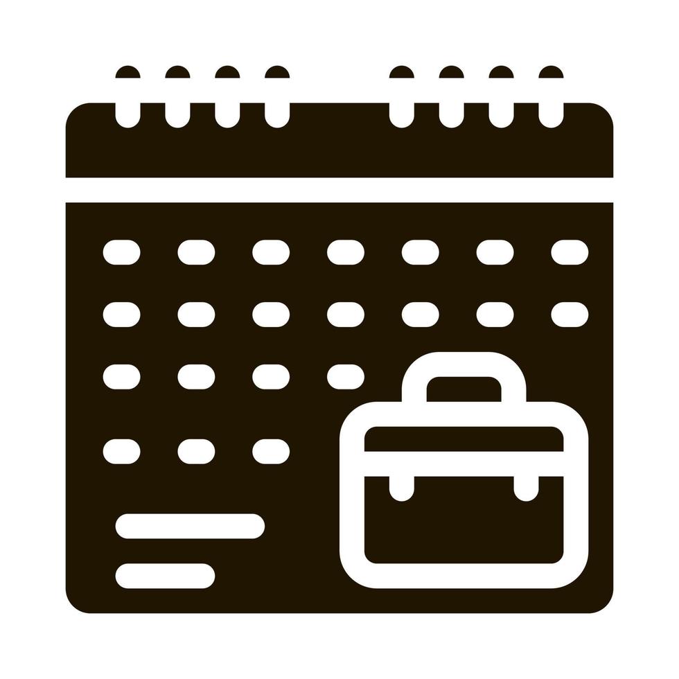 remote work calendar icon Vector Glyph Illustration