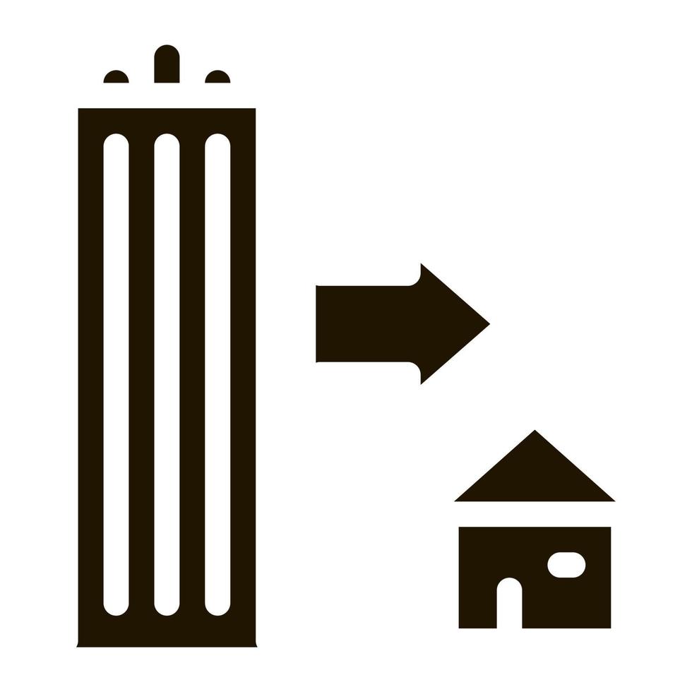 skyscraper and house icon Vector Glyph Illustration