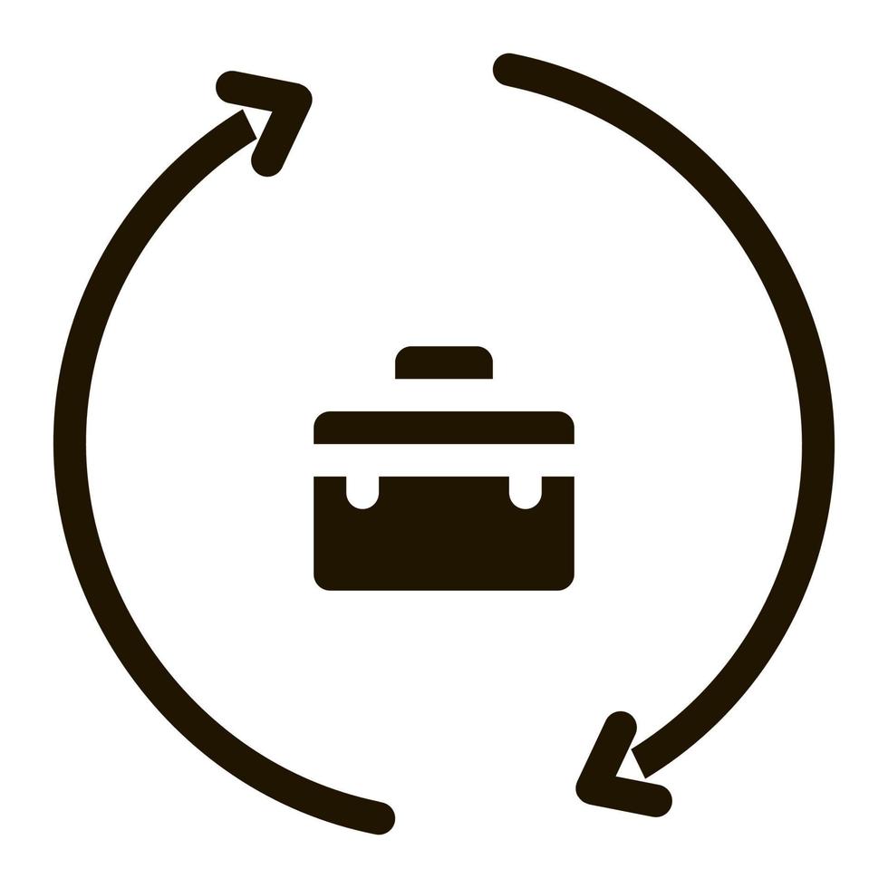 caso en casa con flechas circulares icono vector glifo ilustración