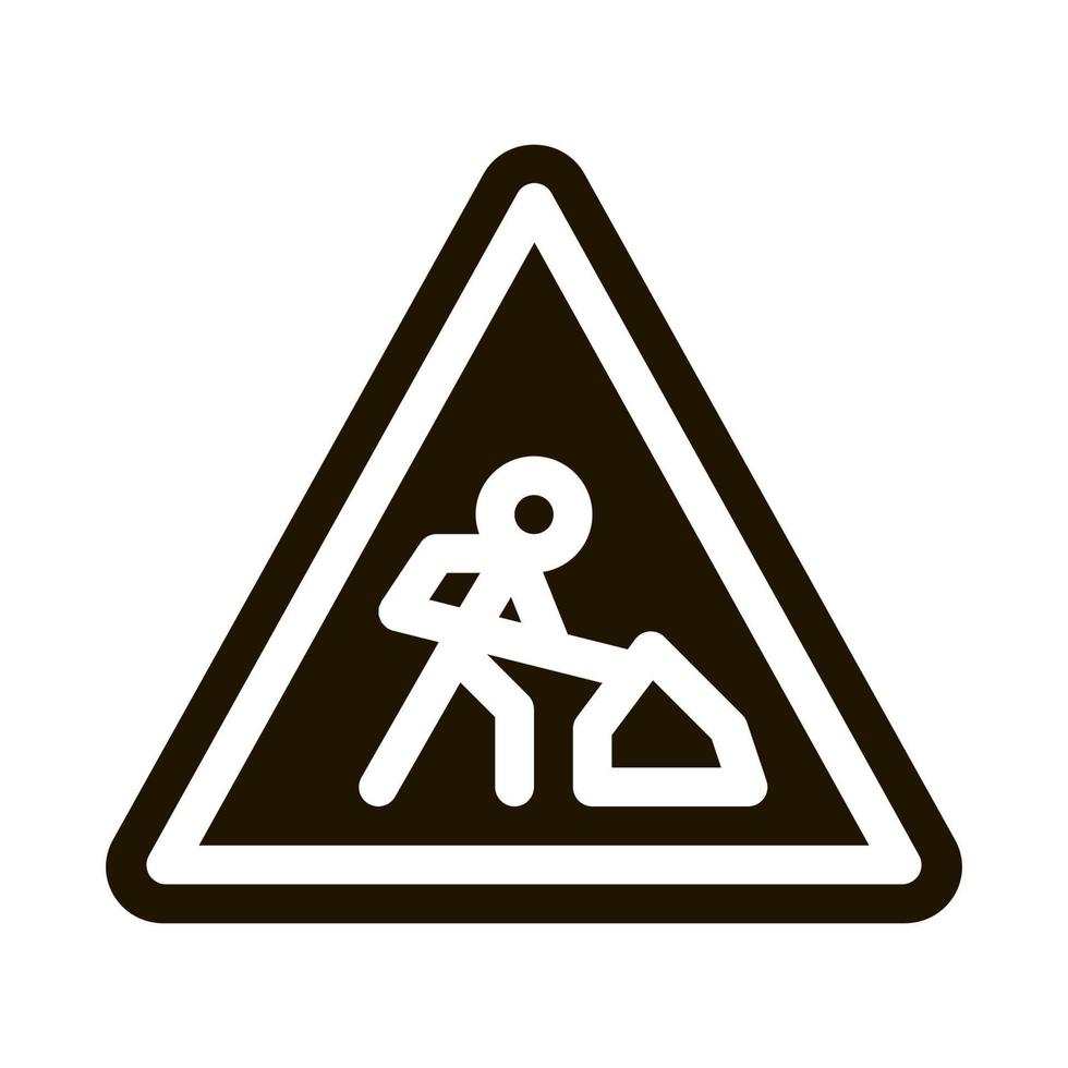 ilustración de glifo de vector de icono de marca de reparación de carretera