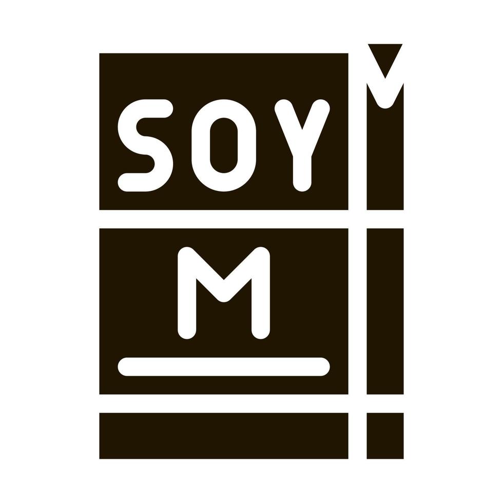 soy milk package icon Vector Glyph Illustration