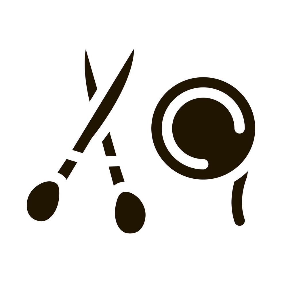flower shop scissors and ribbon icon Vector Glyph Illustration