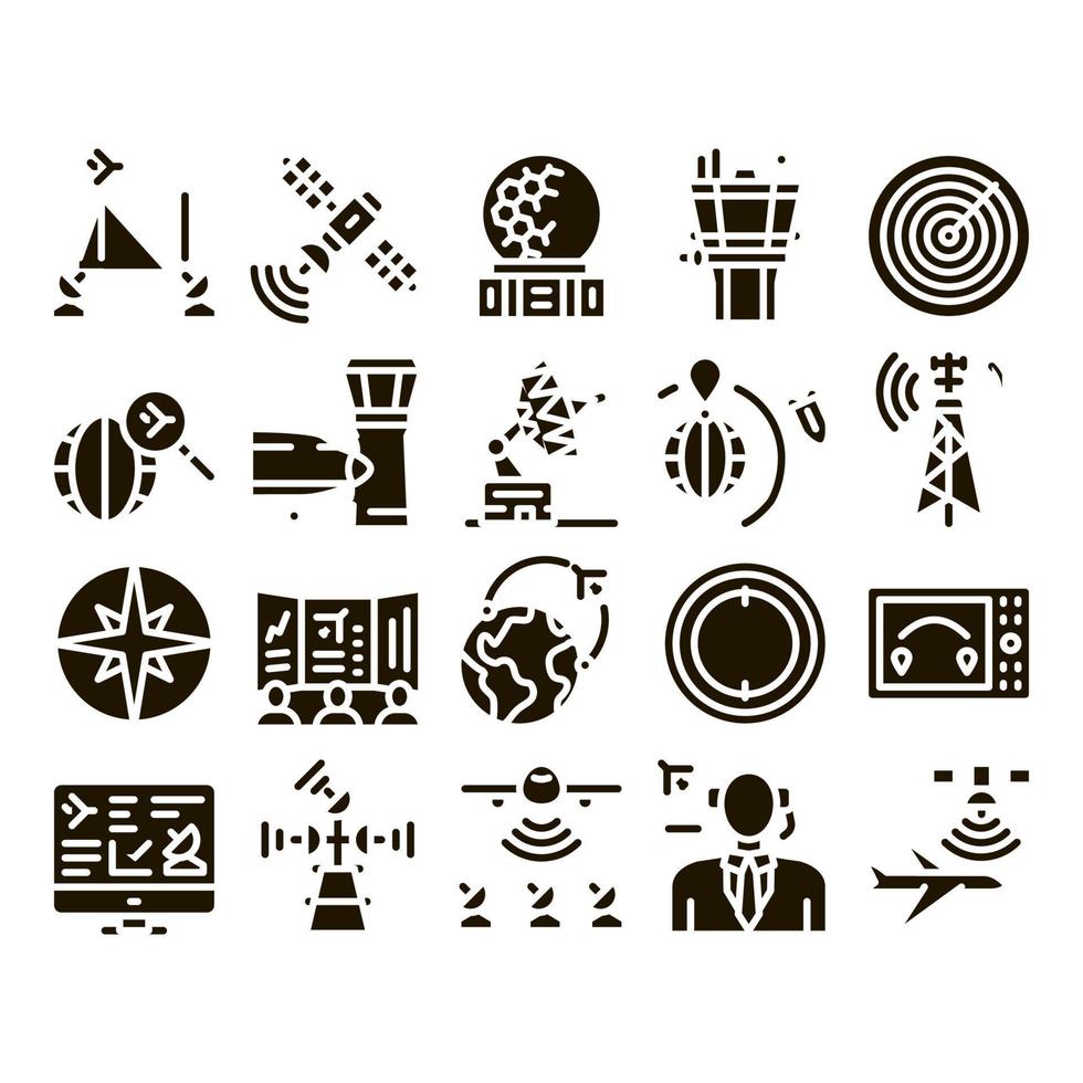 Air Navigation Tool Glyph Set Vector 17497122 Vector Art at Vecteezy