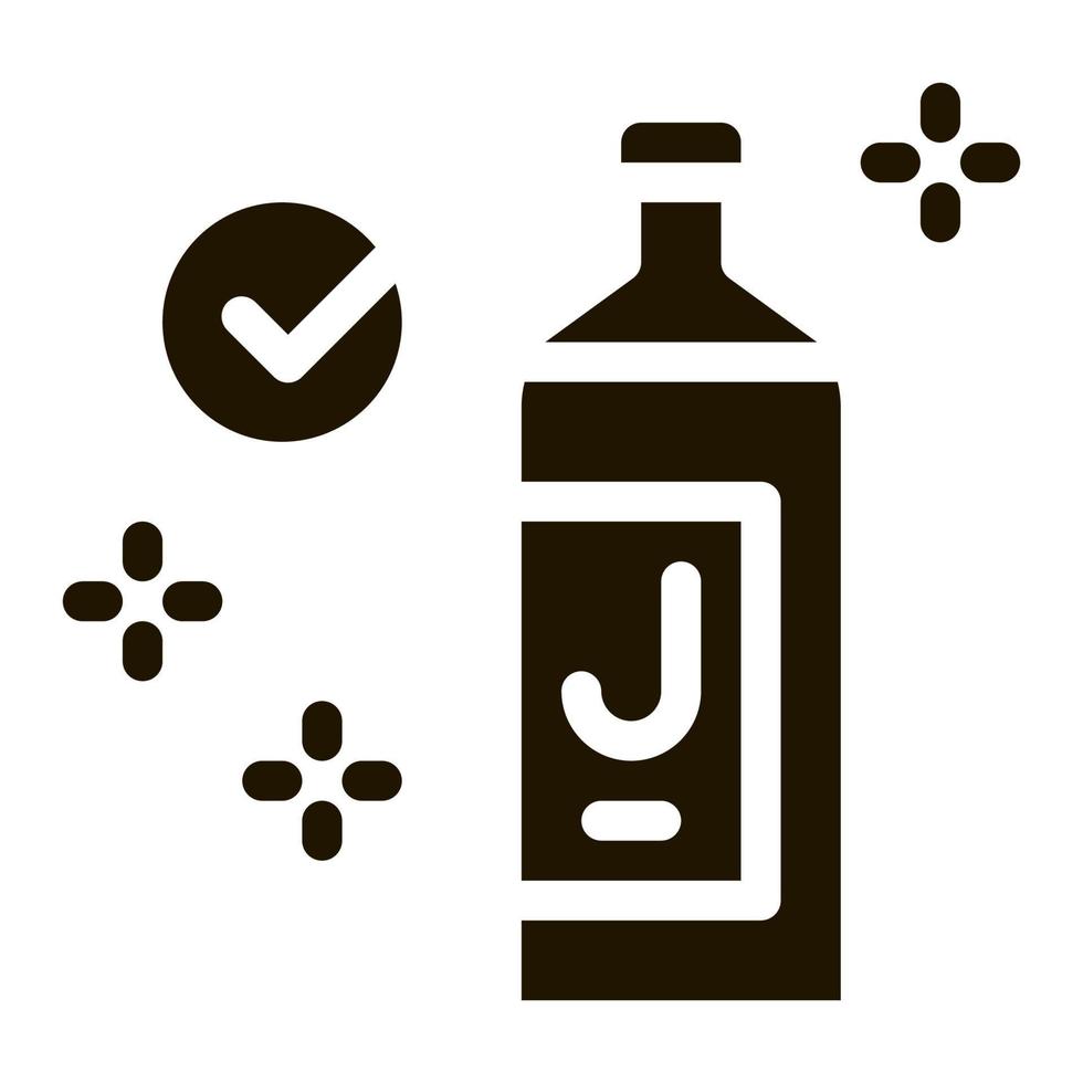 juice bottle approved mark icon Vector Glyph Illustration