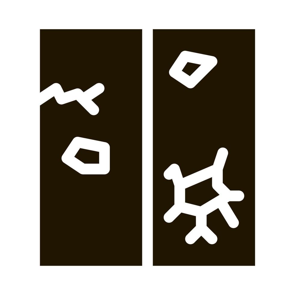 ilustración de glifo de vector de icono de camino roto
