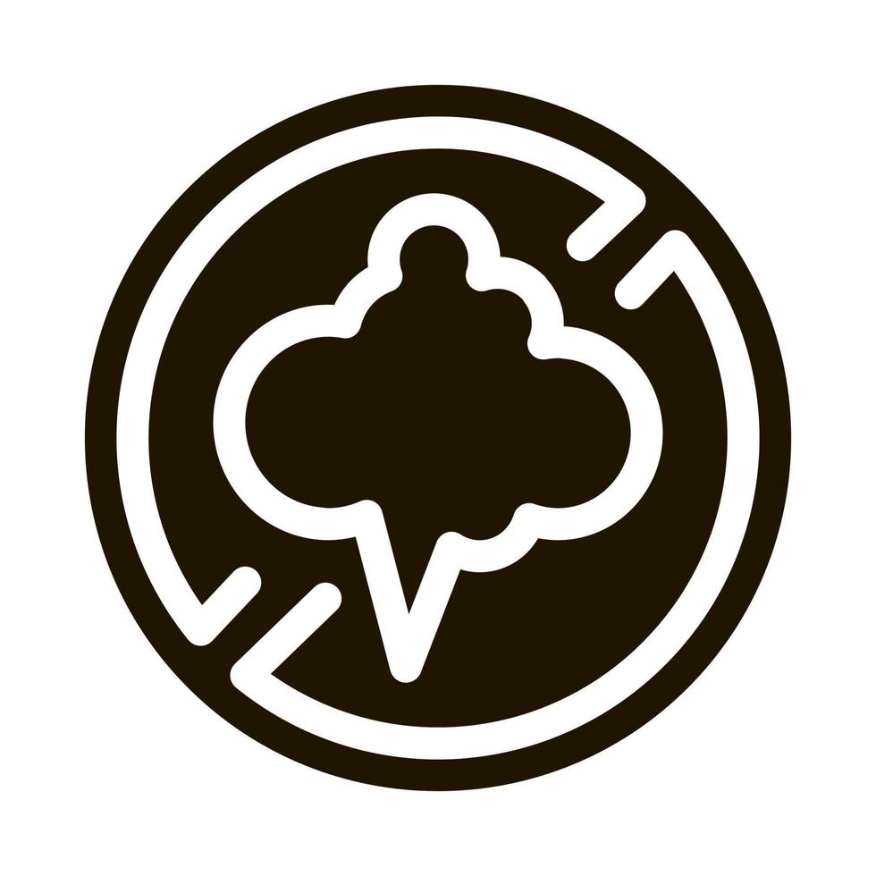 nube smog tachado icono de signo vector glifo ilustración