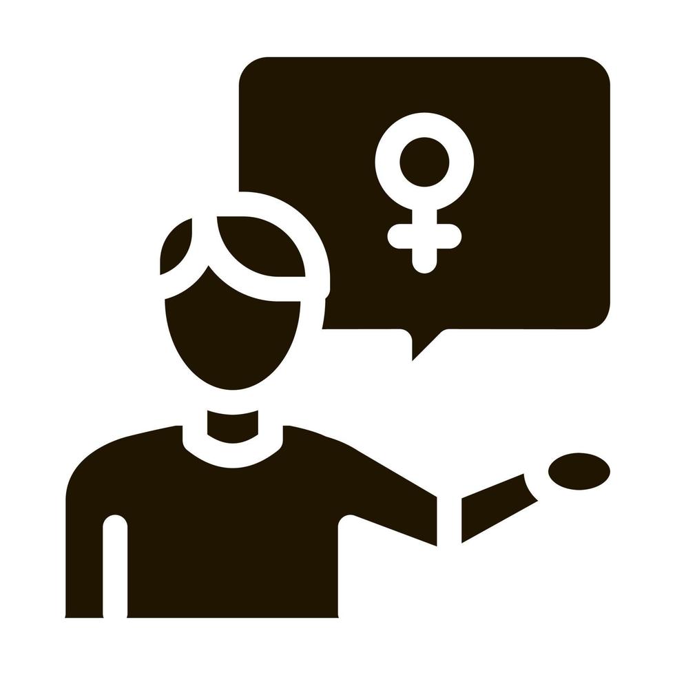 man talking about gay icon Vector Glyph Illustration