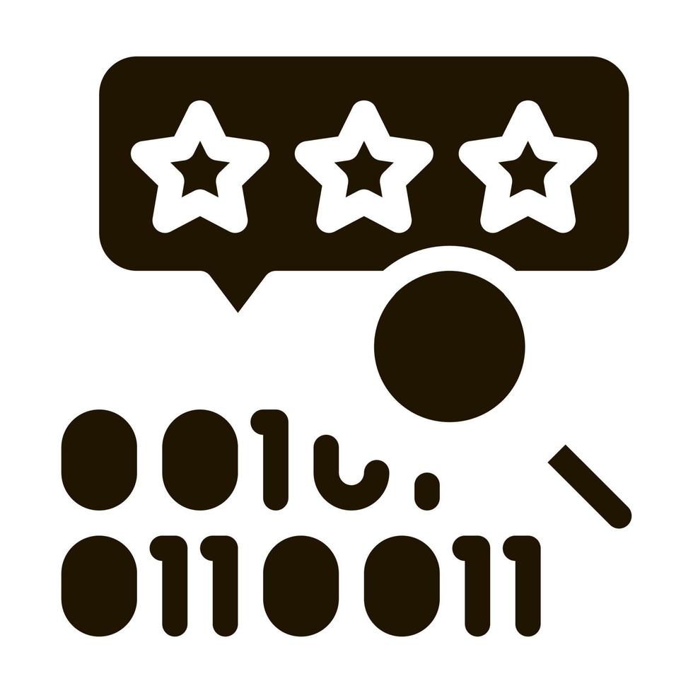 binary code research and assessment icon Vector Glyph Illustration