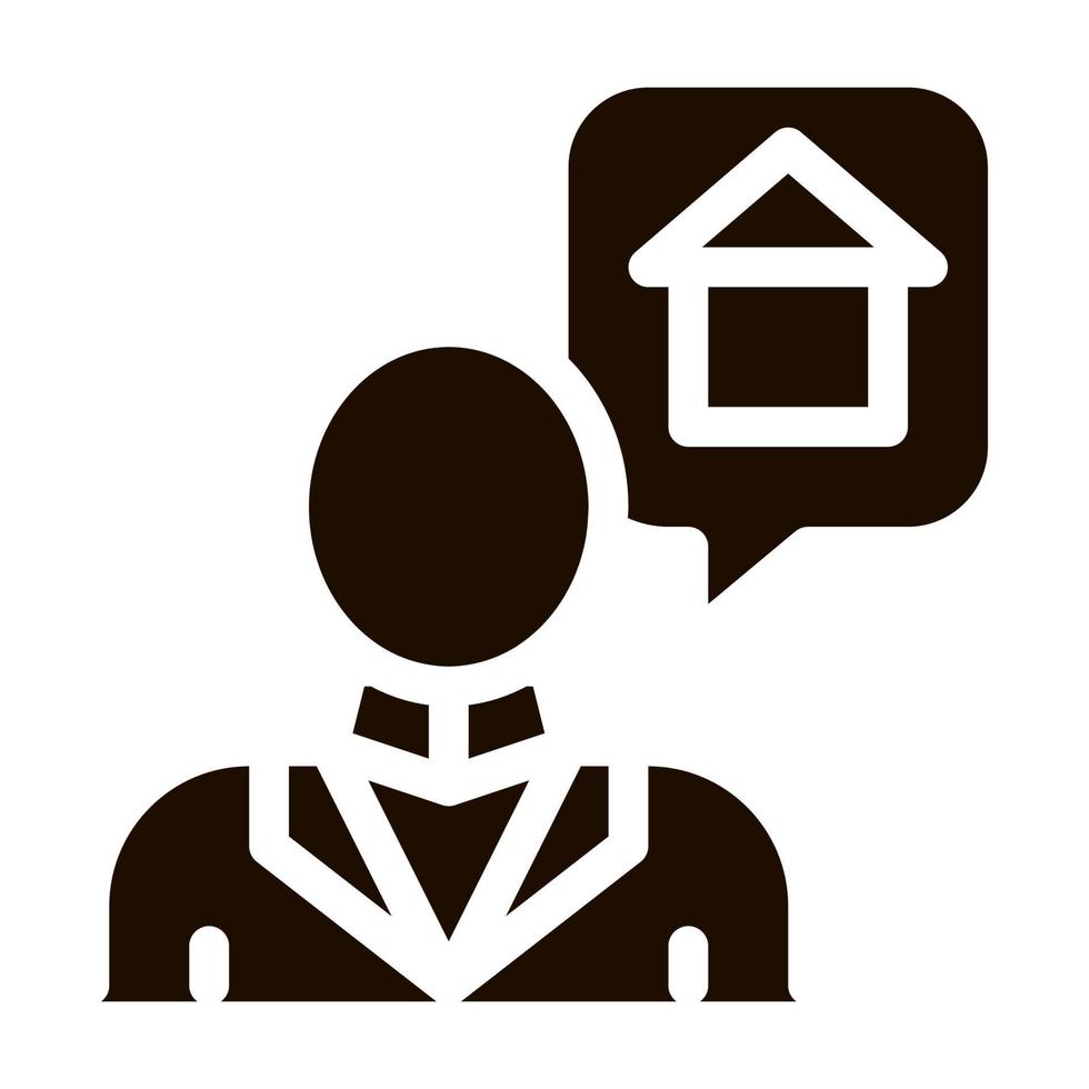 Character Man Thinking Dream Buy House glyph icon vector