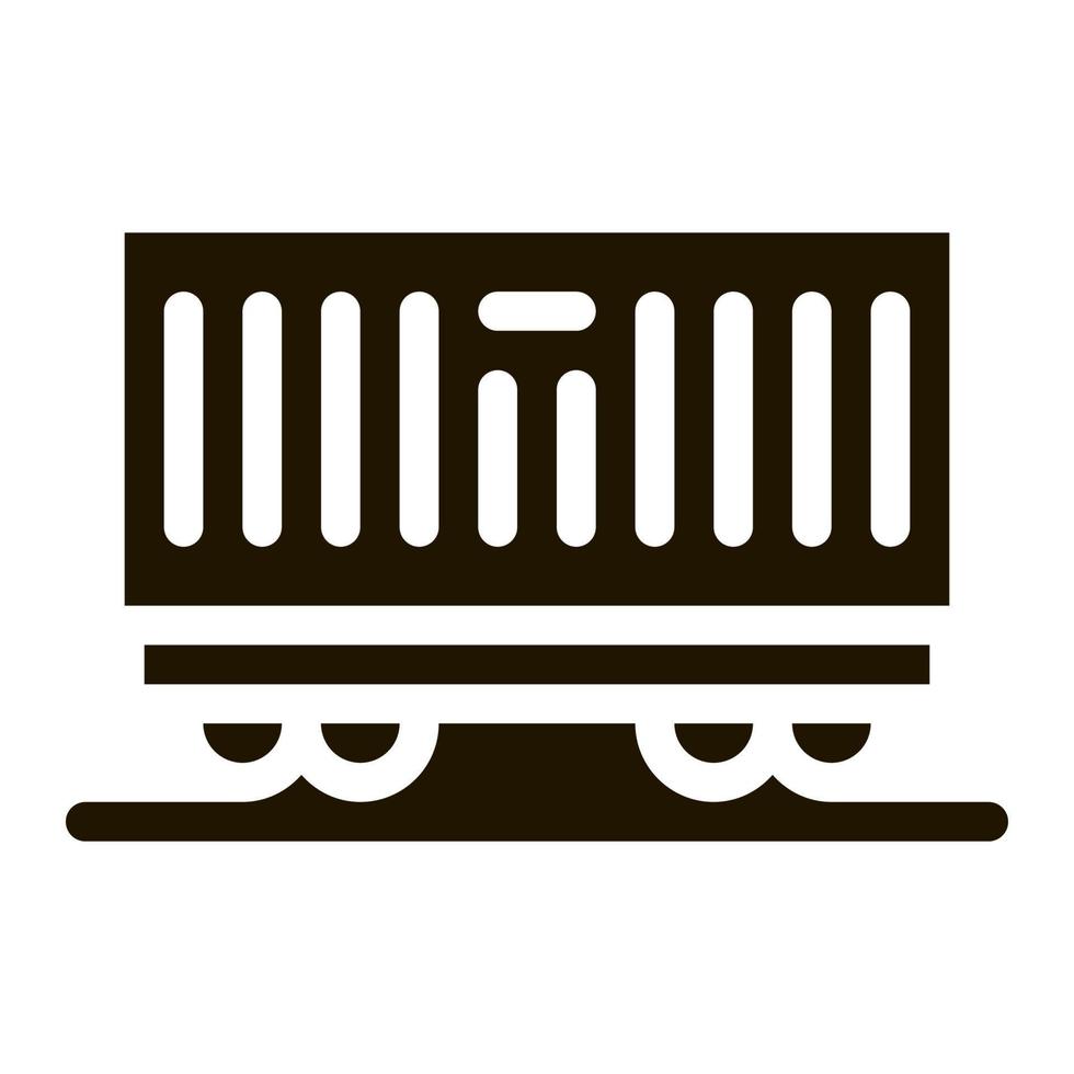 carro contenedor transporte icono vector glifo ilustración