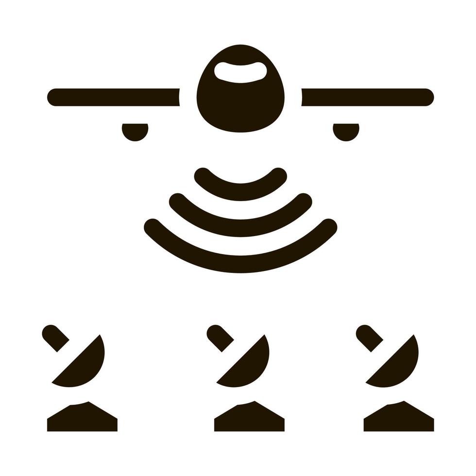 air plane radar signal icon Vector Glyph Illustration