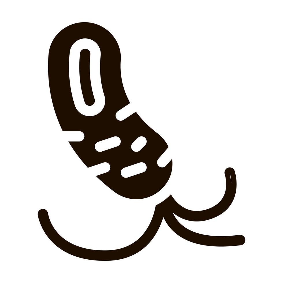 Microscopic Bacterium With Tails Vector Sign Icon