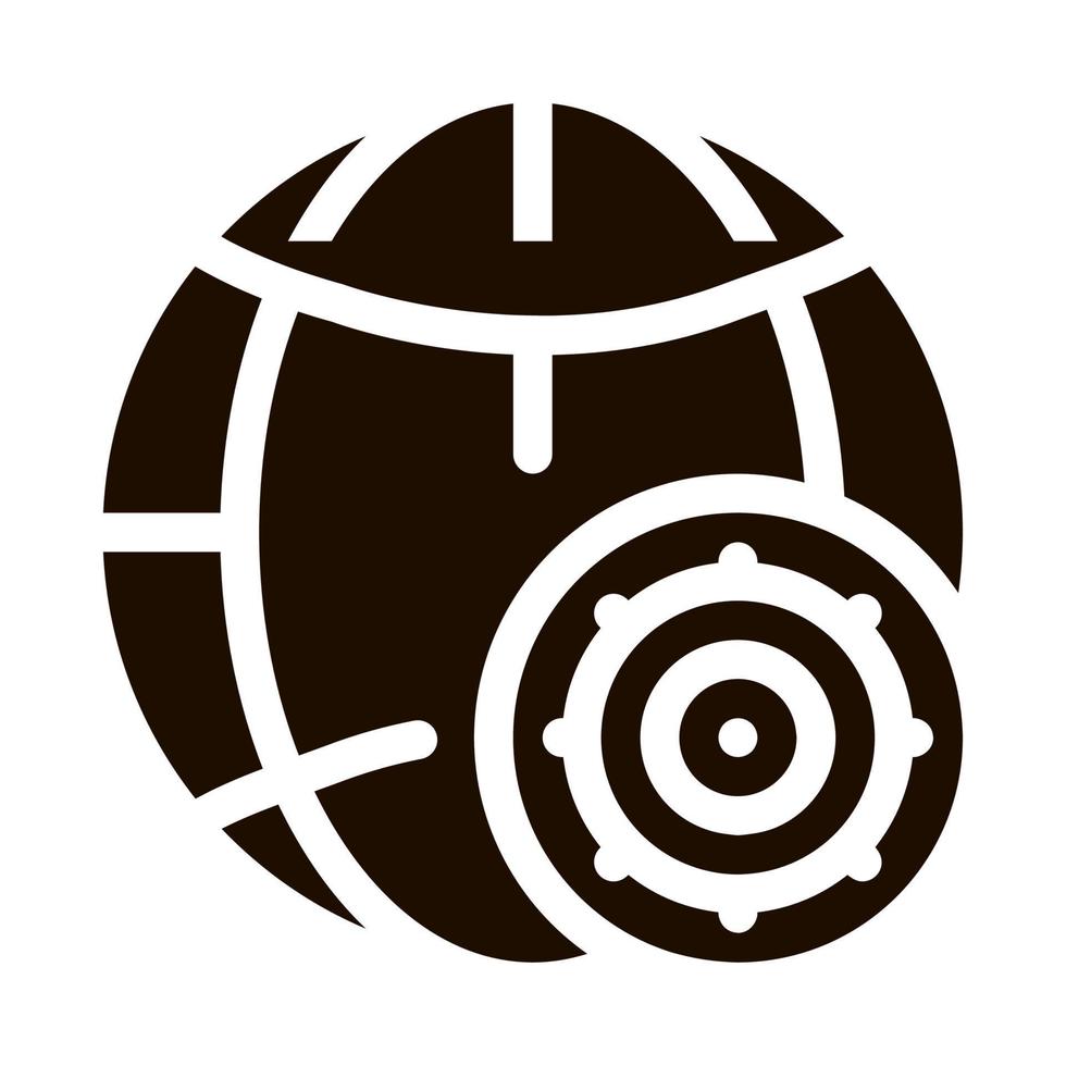 Microscopic Bacterium And Planet Vector Sign Icon
