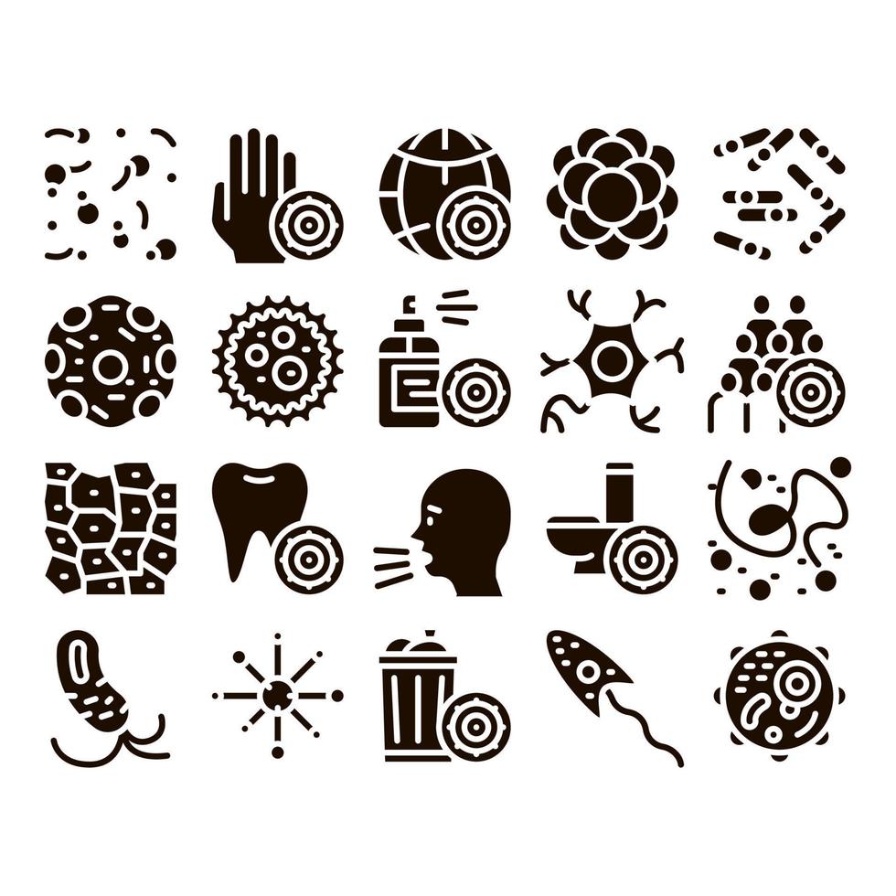 Bacteria Germs Vector Sign Icons Set
