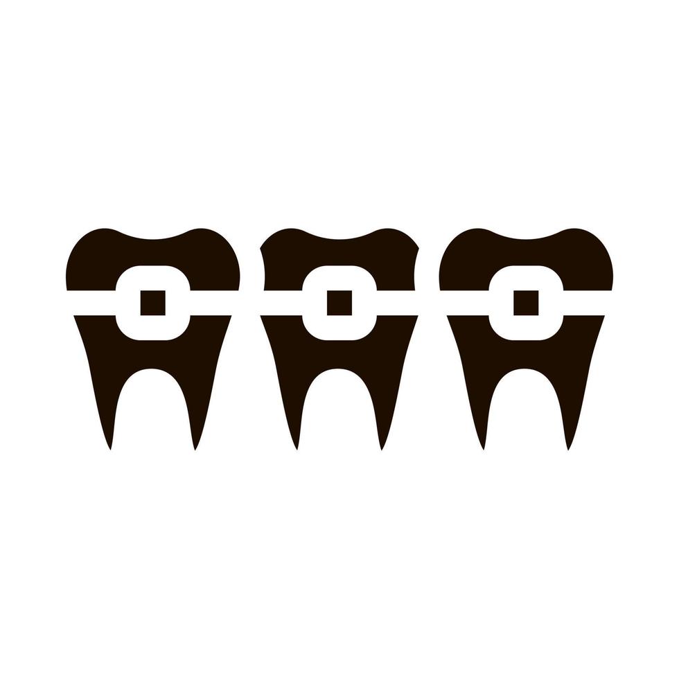 dentista estomatología dientes frenos vector icono de signo