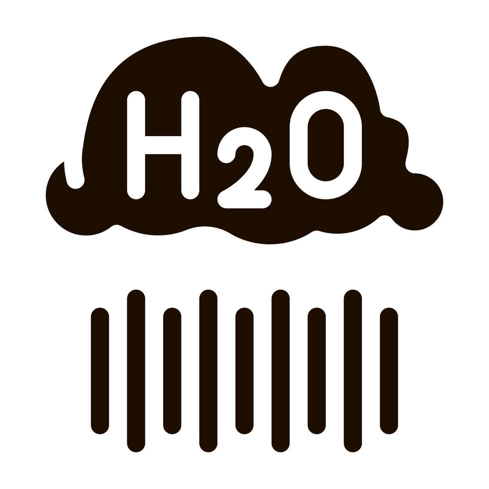 Raining Cloud H2O Rain Vector Sign Icon