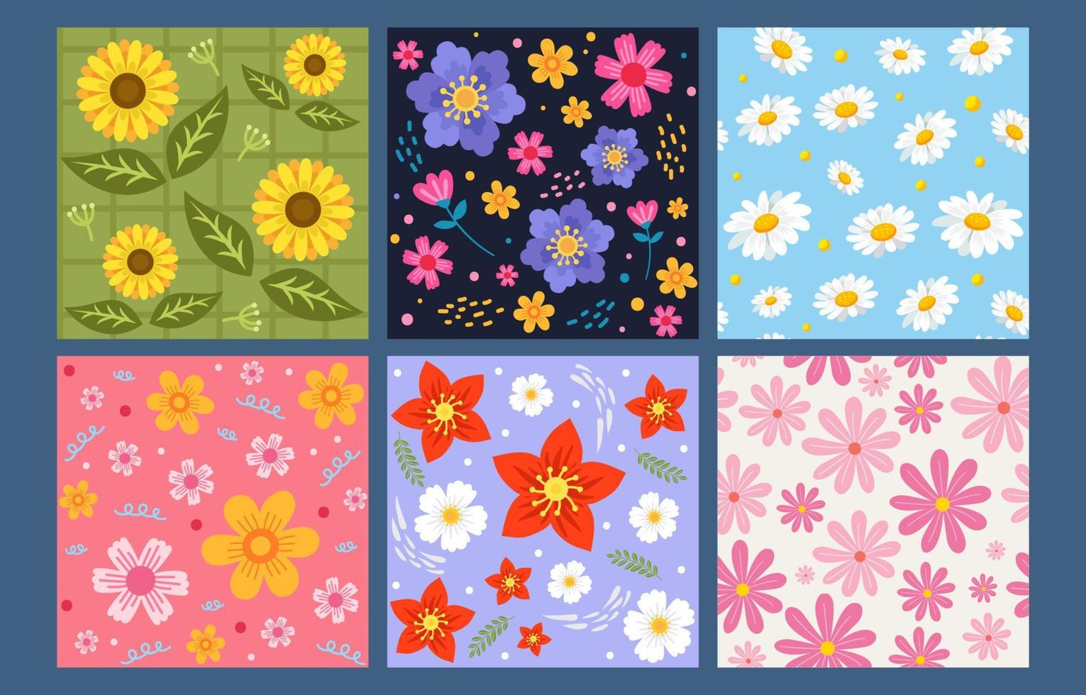 Organic Flat Floral Pattern vector