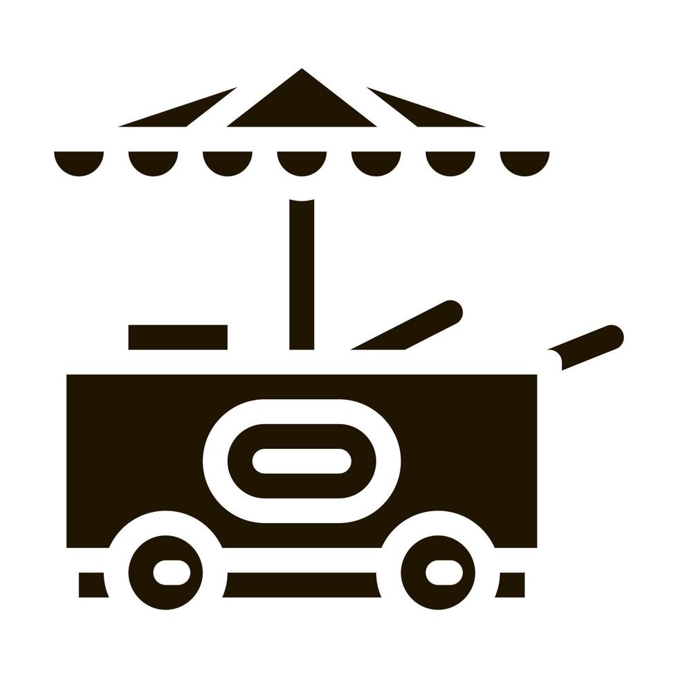 ice cream cart icon Vector Glyph Illustration