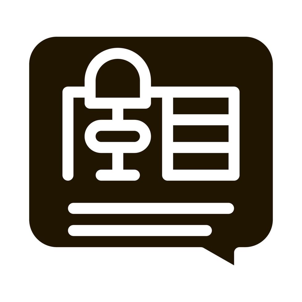 table and chair quote frame icon Vector Glyph Illustration