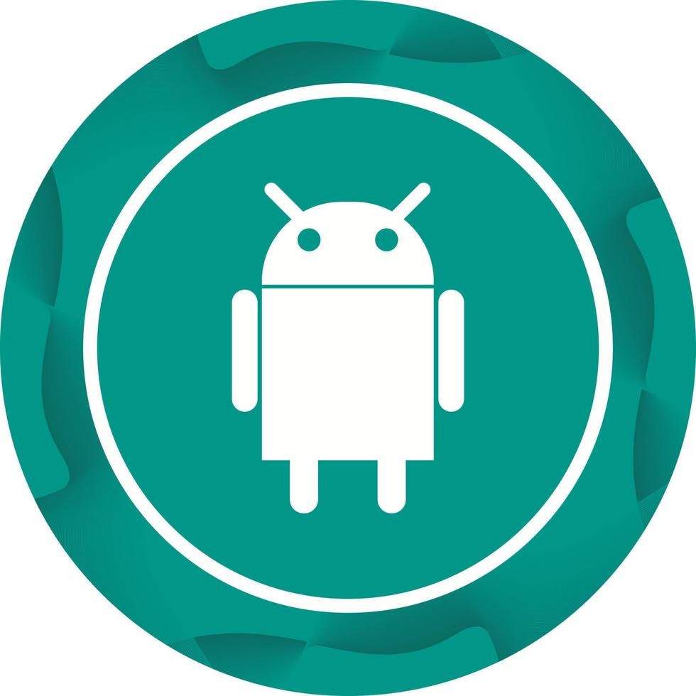 hermoso icono de glifo de vector de logotipo de android