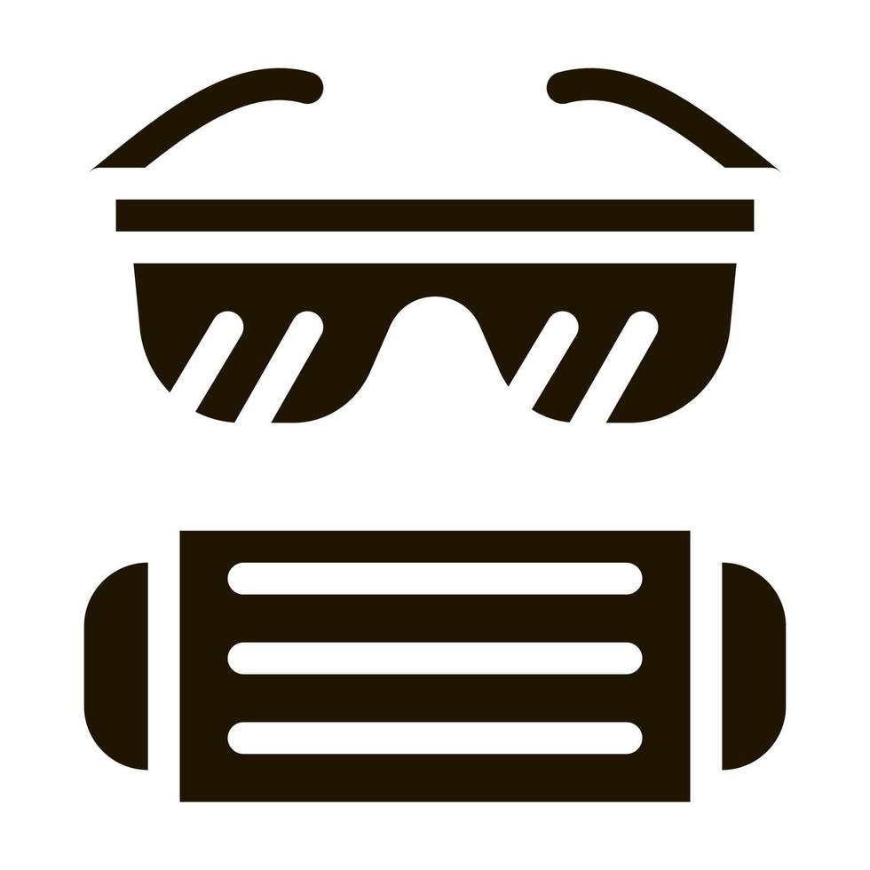 surgeon facial mask and glasses icon Vector Glyph Illustration