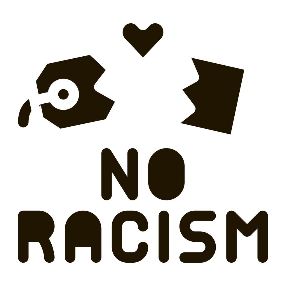 no racism torn label icon Vector Glyph Illustration